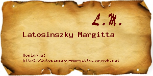 Latosinszky Margitta névjegykártya
